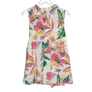 Emily Wonder Lifetime Trip Floral Sleeveless Top 3X NEW Pink White Tie Back